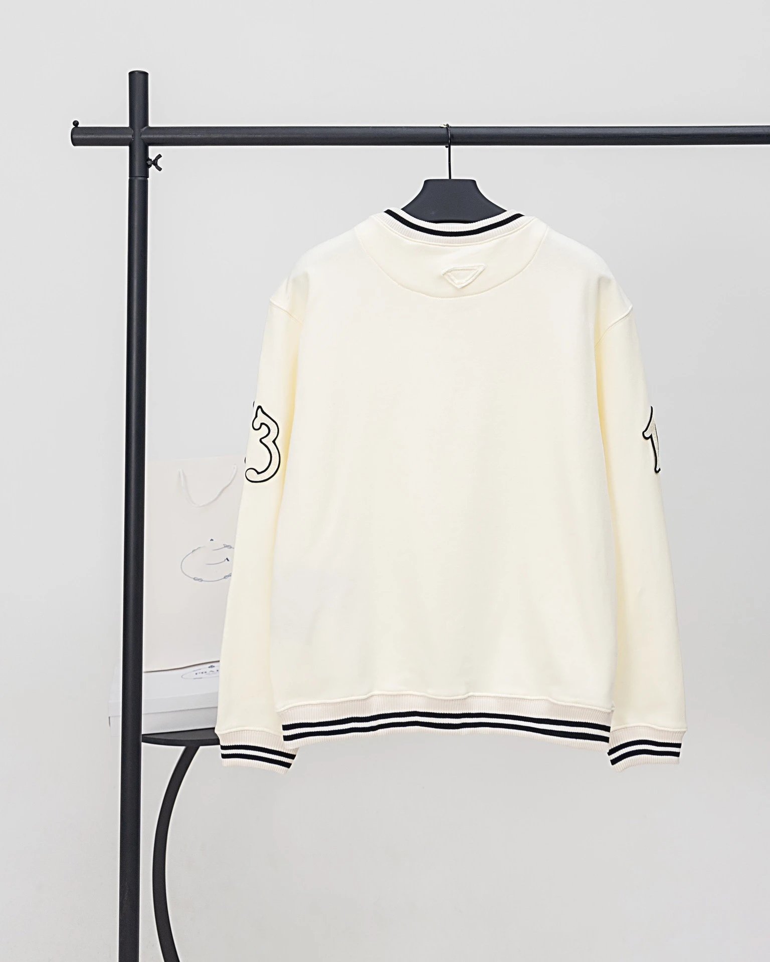 Prada Re-Nylon Logo Patch Black Hoodie - 30