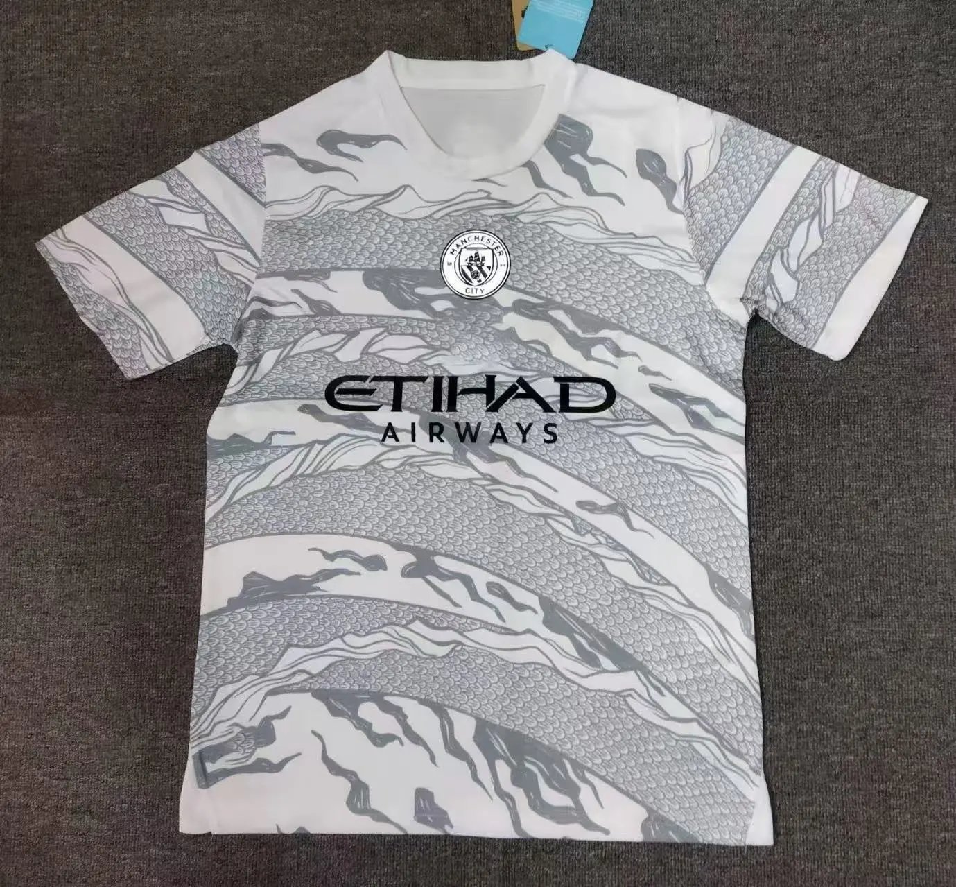 CBF Brazil Abstract Wave Pattern Black and White Jersey - 9