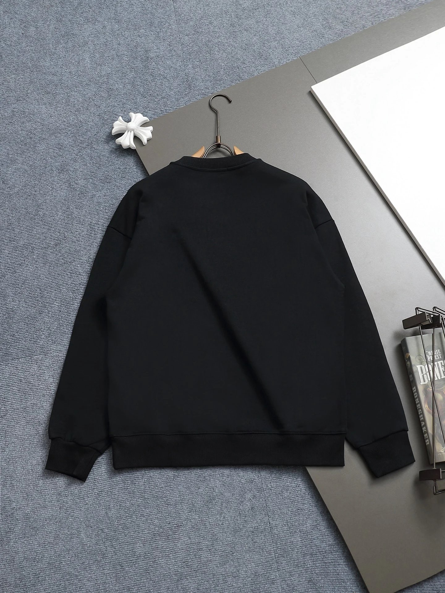 Prada Logo Embroidered Black Hoodie - 20