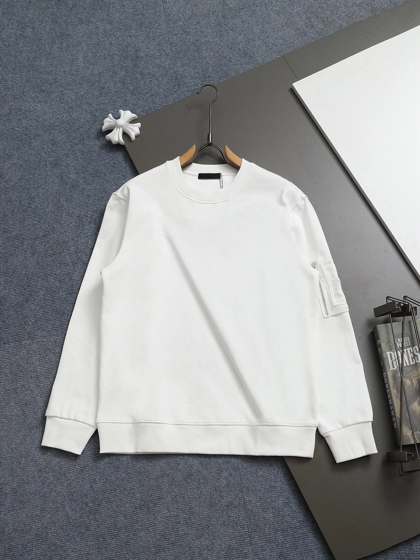 Prada Logo Embroidered Black Hoodie - 27