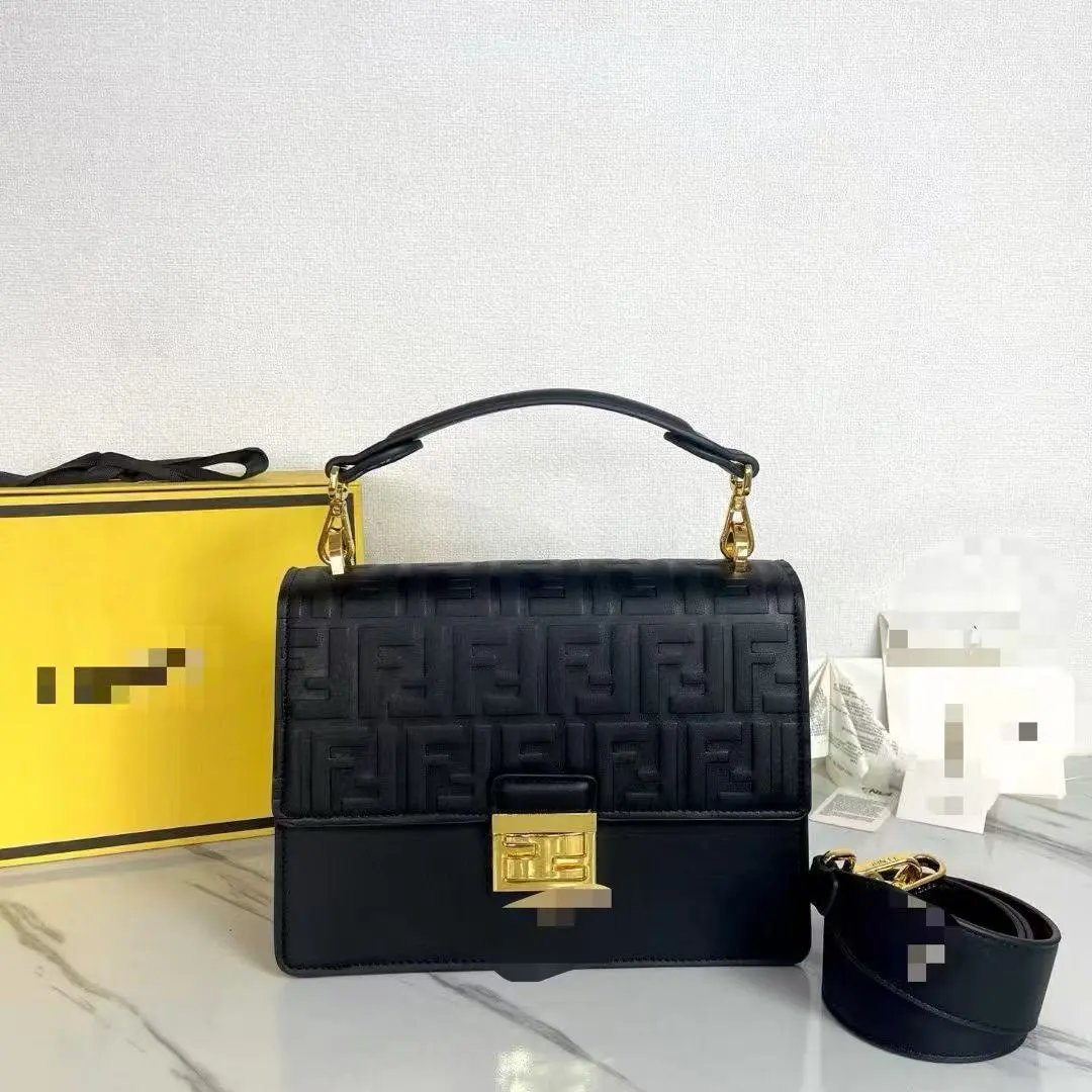 Fendi Kan I Logo FF Monogram Red and Brown Leather Handbag - 2
