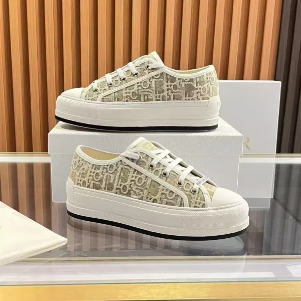 Dior B23 Tweed Platform Sneakers Black and White Chunky Sneakers - 12
