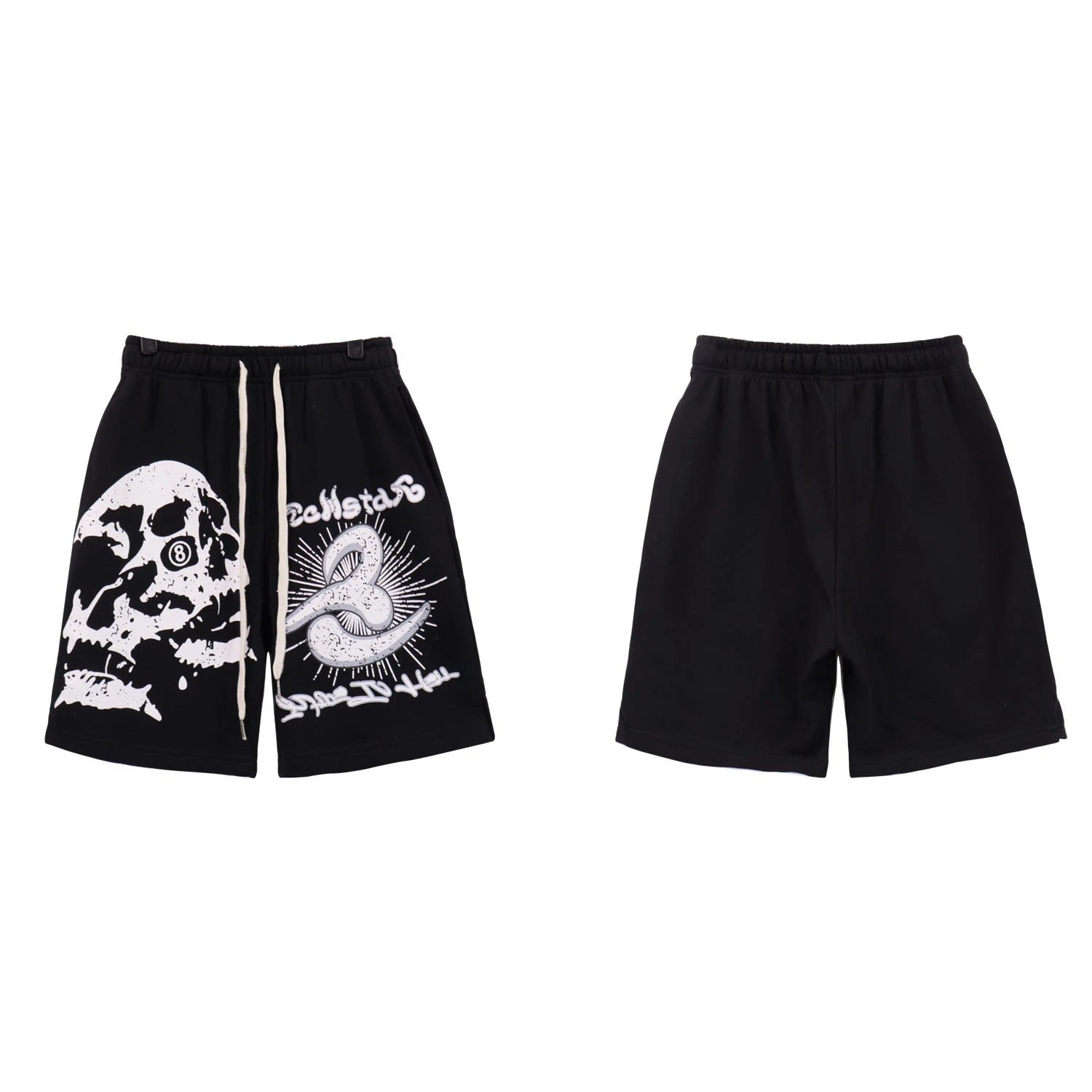 Hellstar Star Flame Print Shorts Black - 11