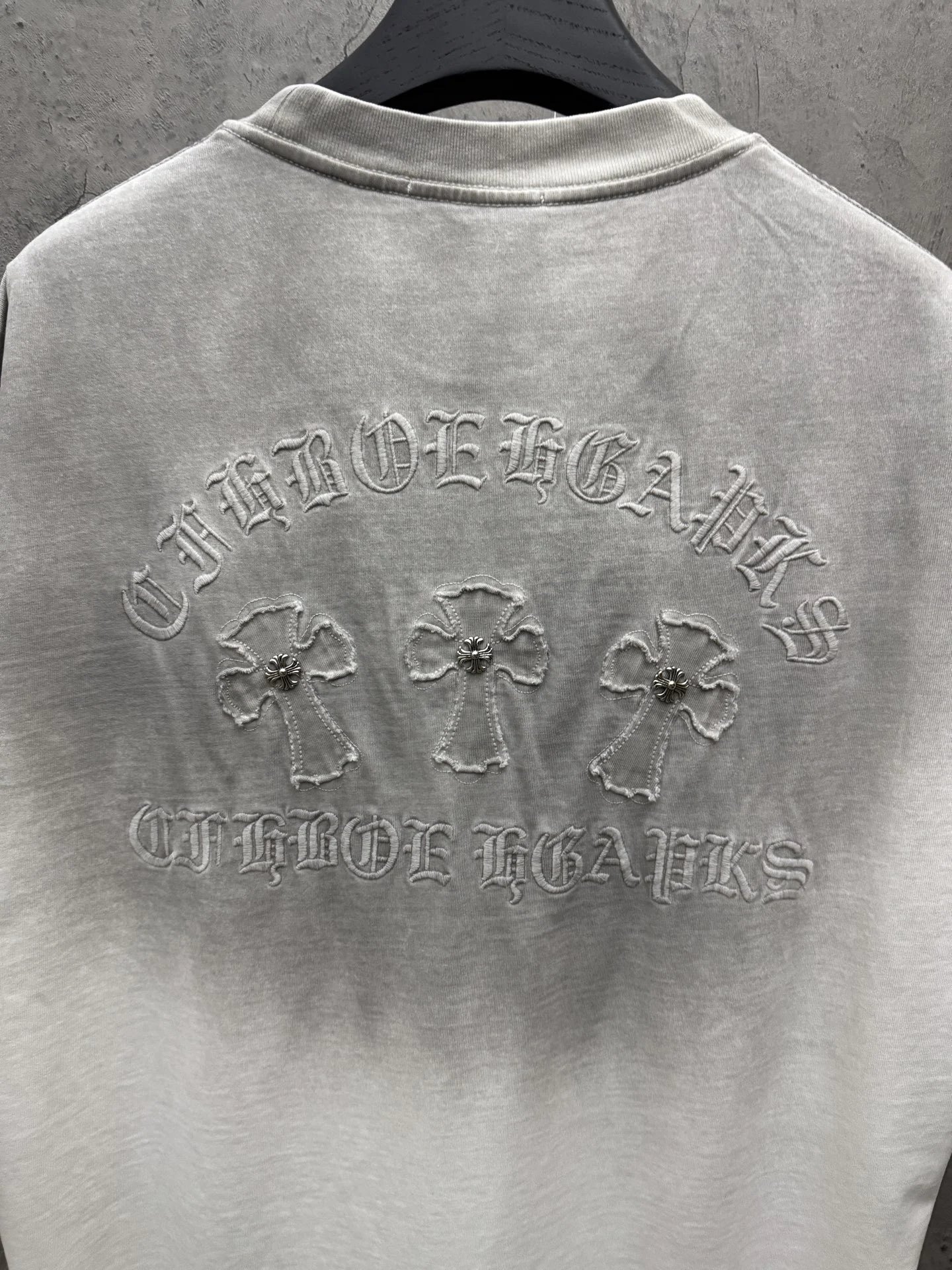 Chrome Hearts Embroidered Washed Black T-Shirt - 18
