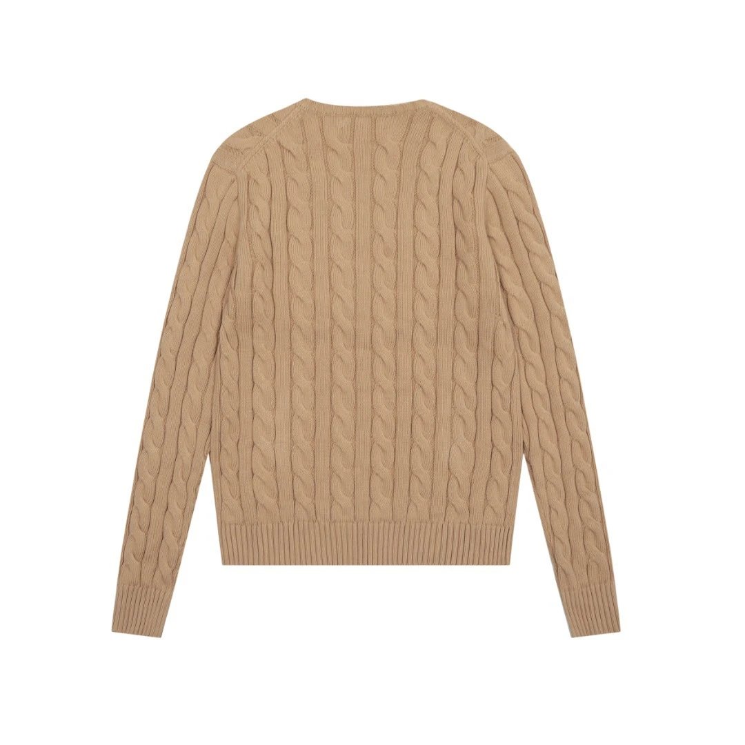 Polo Ralph Lauren Cable Knit V-Neck Sweater White - 3