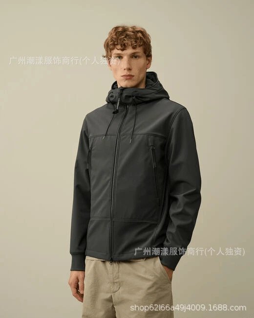 C.P. Company Hooded Windbreaker Black Jacket Outerwear - 7