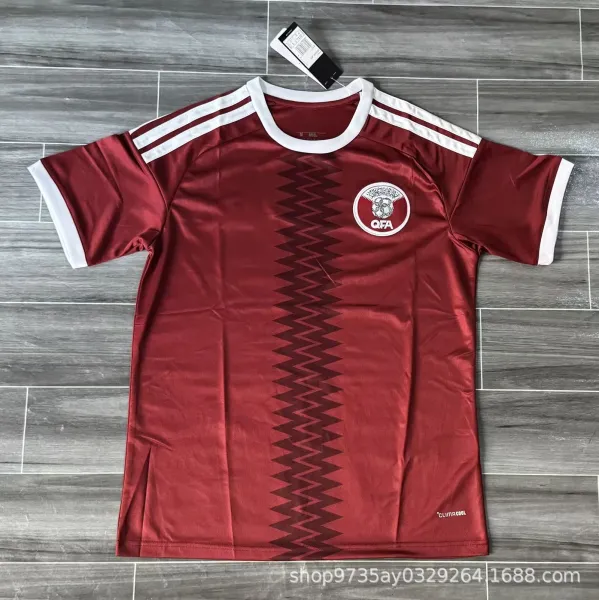 Design Qatar Football Association 2022 Home Jersey Burgundy Jersey - 1