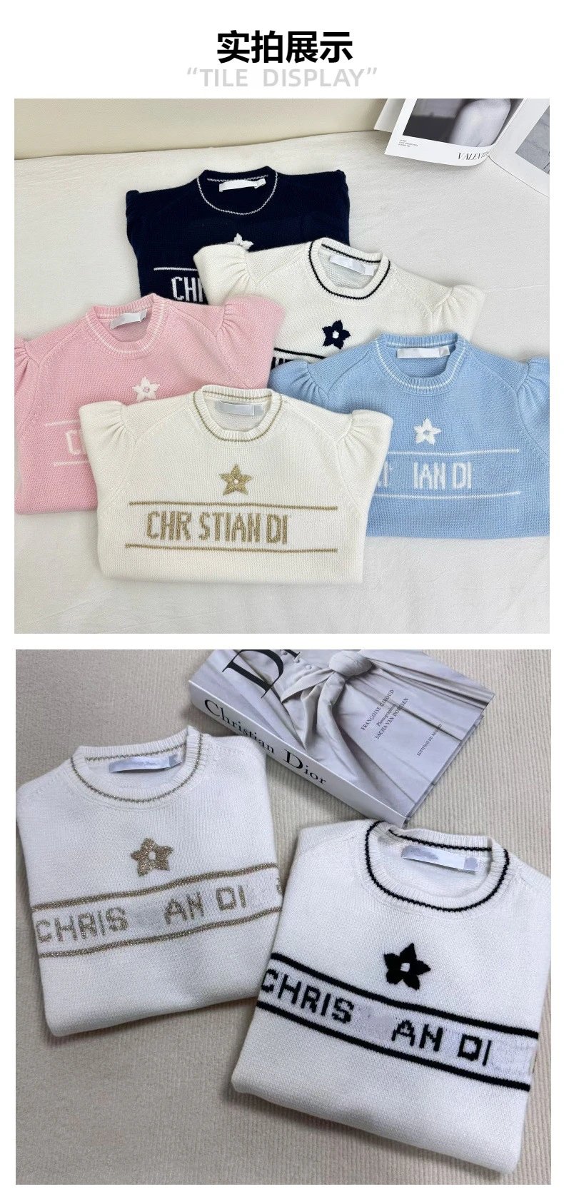Design CHRITIAN DI Navy Knit Sweater with Embroidered Star Sweater - 5