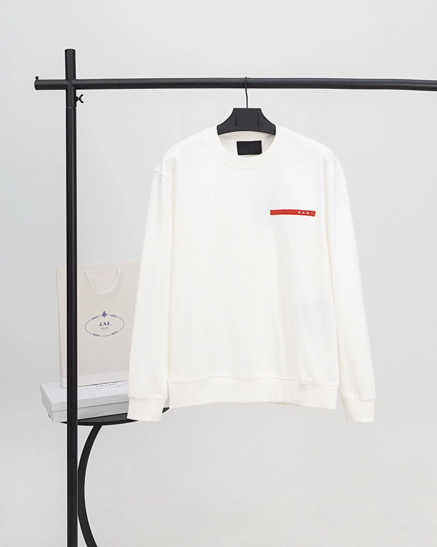 Prada Re-Nylon Logo Patch Black Hoodie - 23