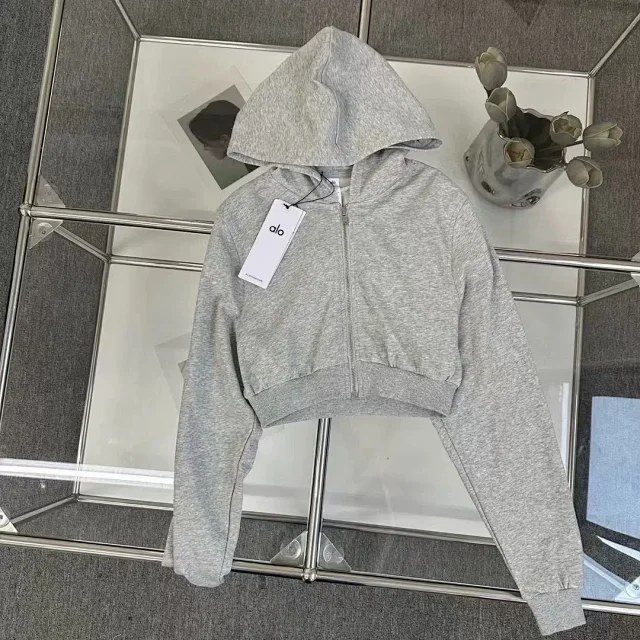 Alo Hoodies & Sweatshirts Cropped zip-up hoodie product detail image 8