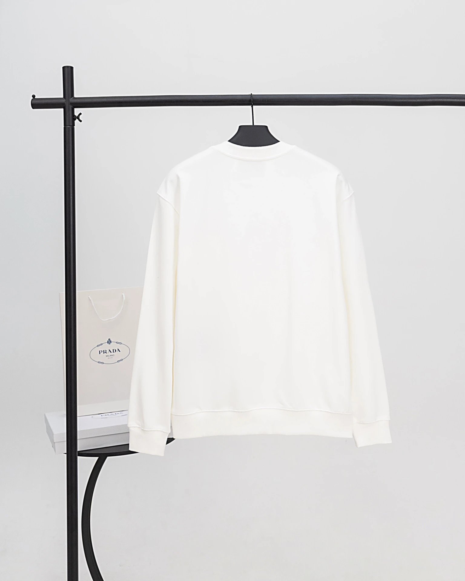 Prada Re-Nylon Logo Patch Black Hoodie - 24