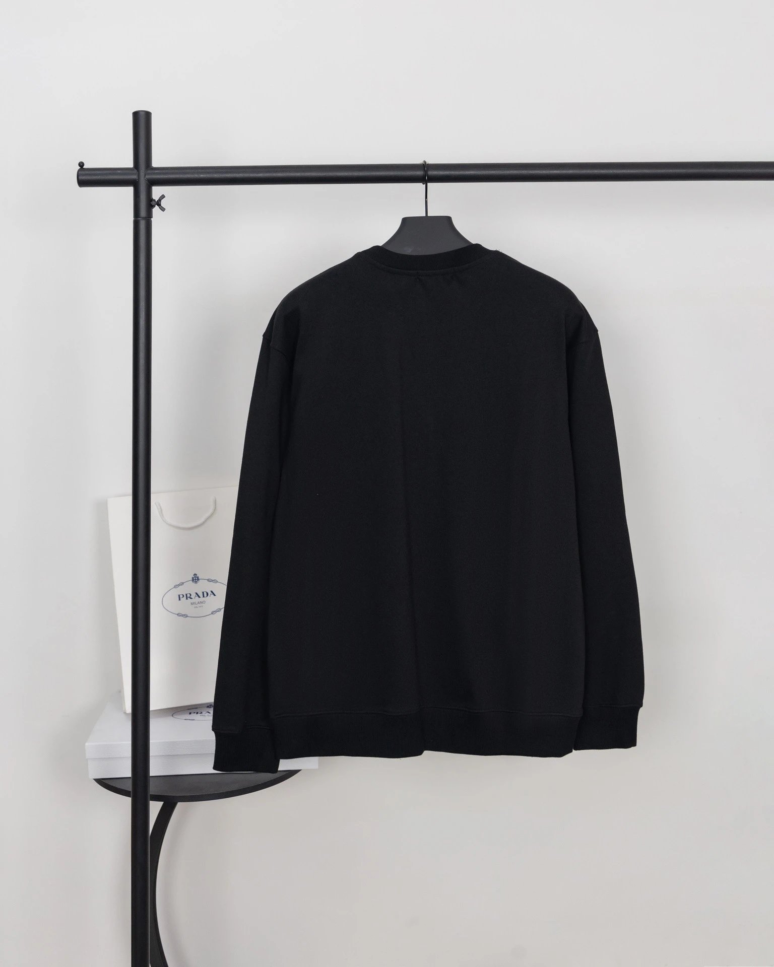 Prada Re-Nylon Logo Patch Black Hoodie - 26