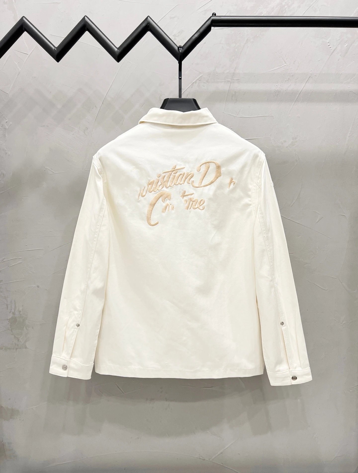 Design Light Wash Denim Jacket with Pearl Buttons and Embroidered Pocket - 17