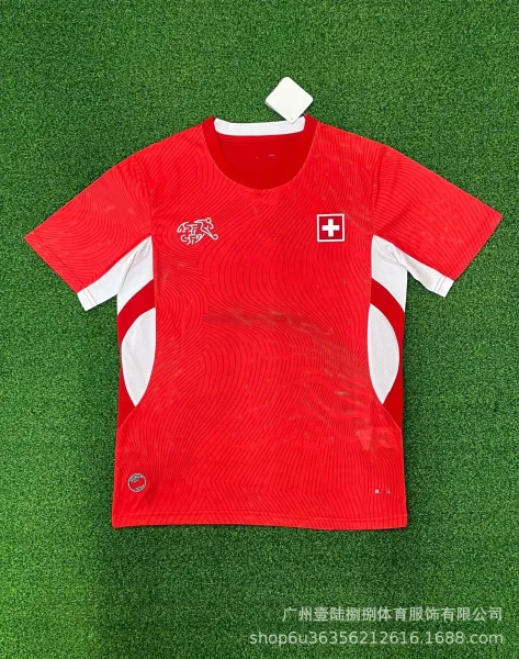 Design Switzerland National Team 2024 Home Jersey Red / White Jersey - 1