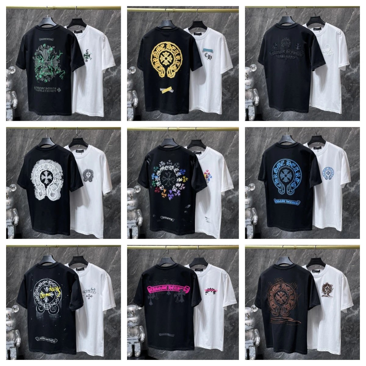 Chrome Hearts Cross Banner Pink Black T-Shirt - 3