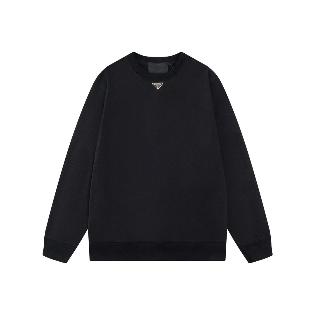Prada Logo Embroidered Black Hoodie - 15
