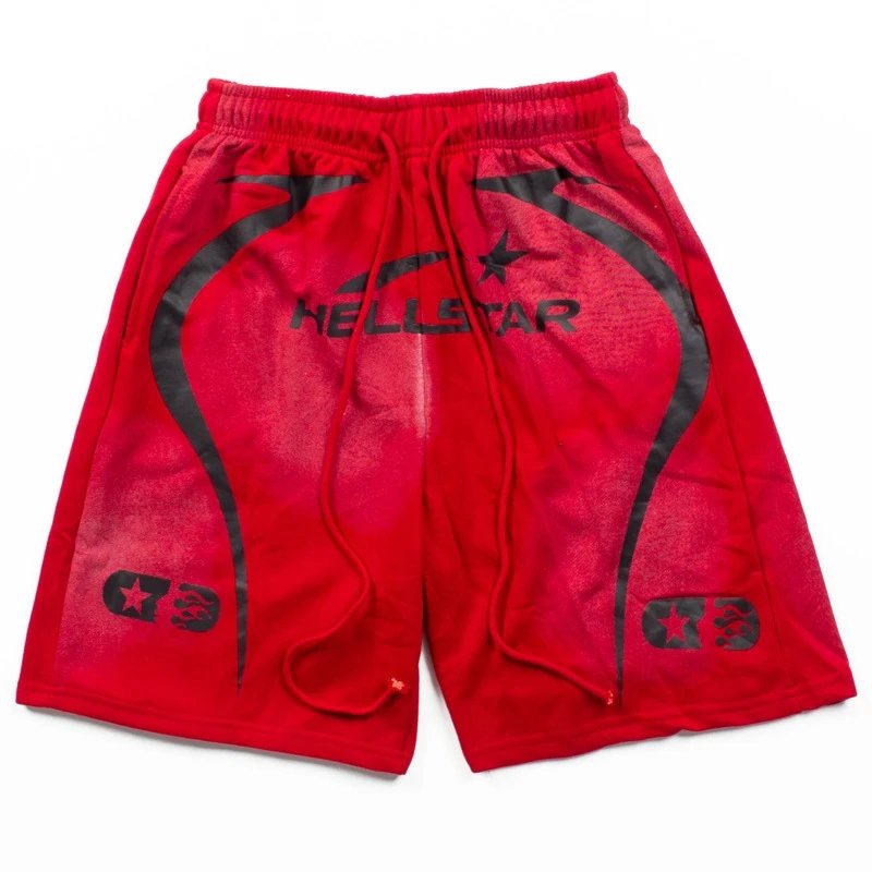 Hellstar Graphic Print Neon Green Drawstring Shorts - 11