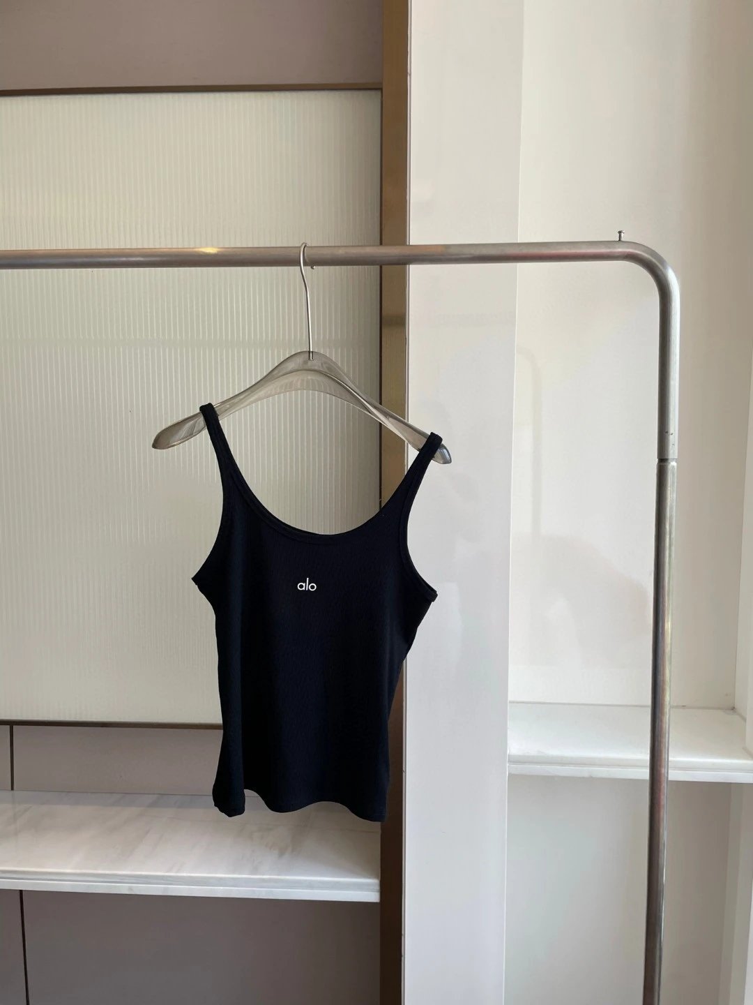 Alo Yoga Ribbed Tank Top Black Vest-Top - 3