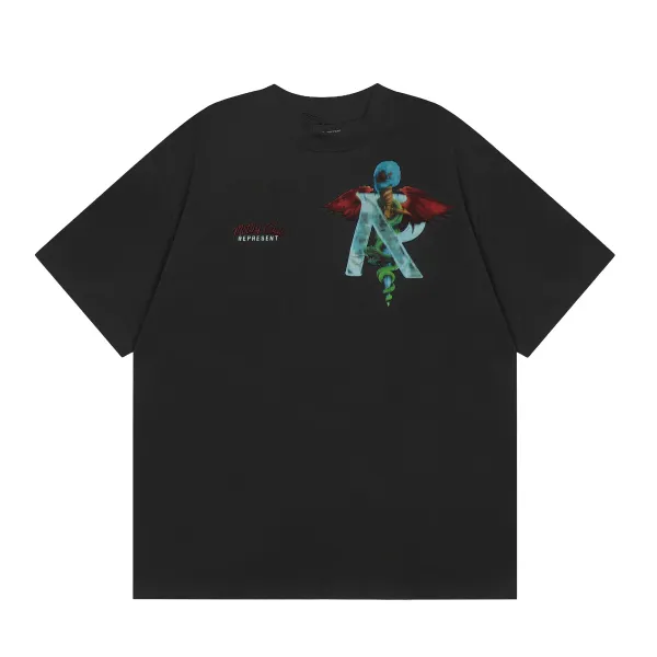 Motley Crüe x Represent Angelic 'R' Graphic Black T-Shirt - 1