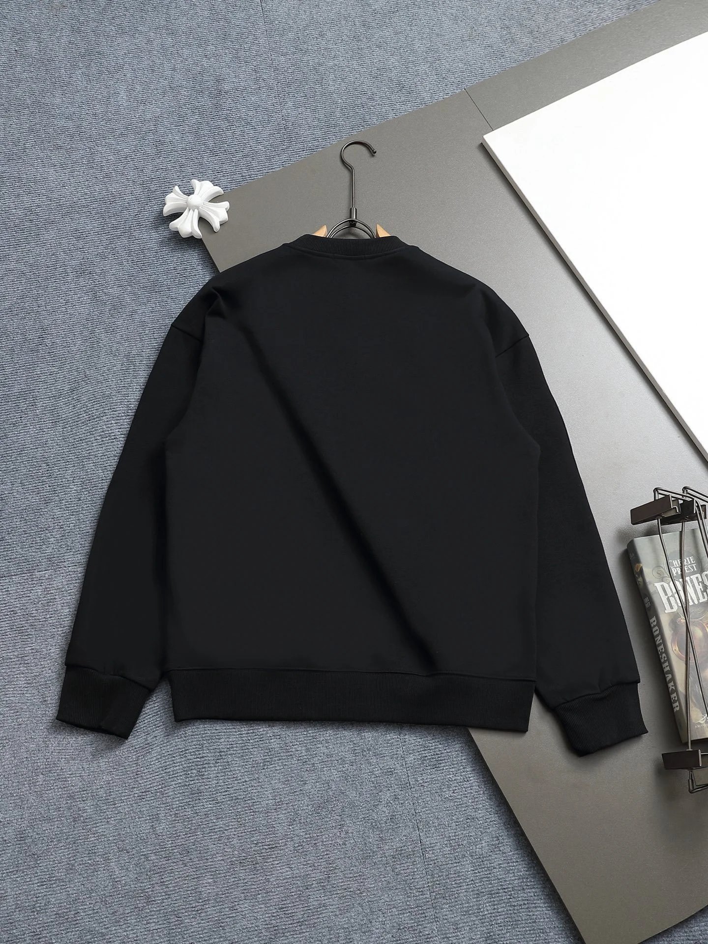 Prada Logo Embroidered Black Hoodie - 30