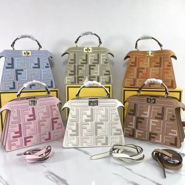 Fendi Peekaboo ISeeU Multicolor Woven Leather Handbag - 2