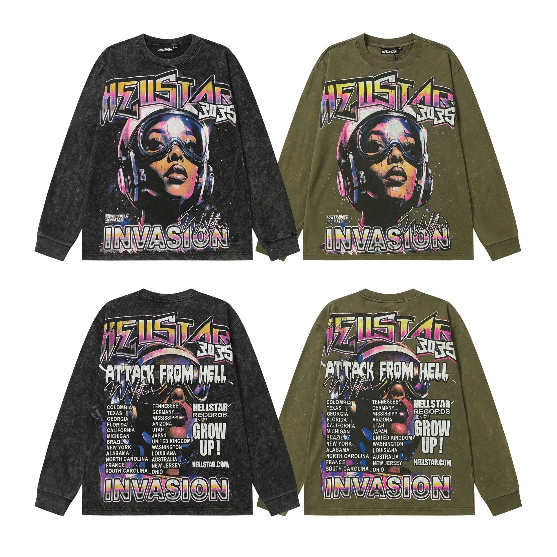 Godspeed Poker Skull Long Sleeve Tee Beige Multicolor T-Shirts - 16