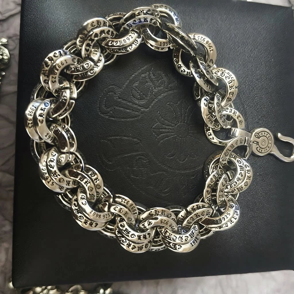 Chrome Hearts Link Chain Bracelet Silver Jewelry - 1