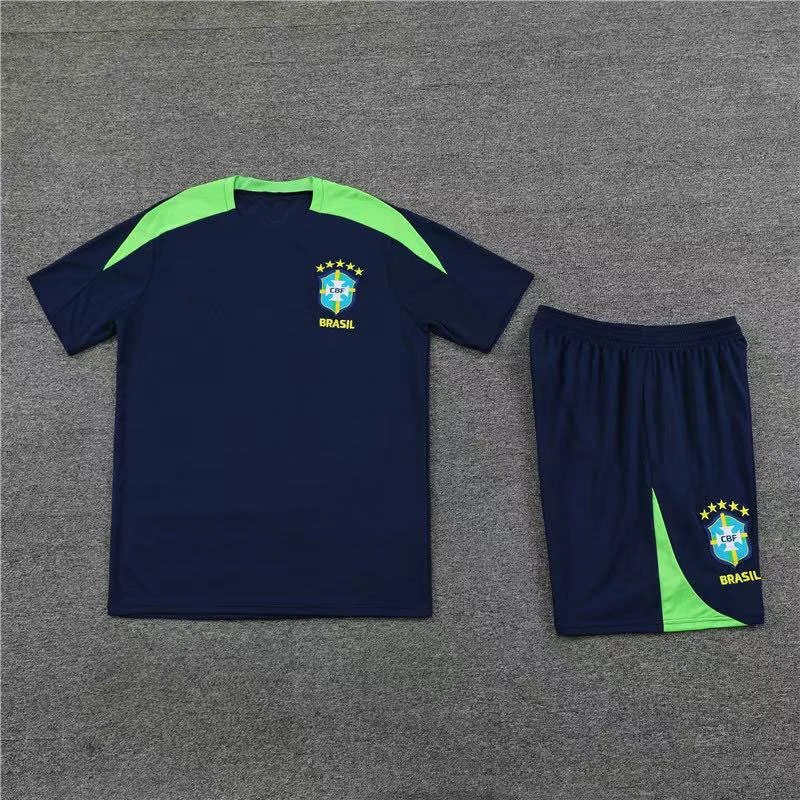 CBF Brazil Training Kit Multicolor Jersey and Navy Shorts Sets - 6