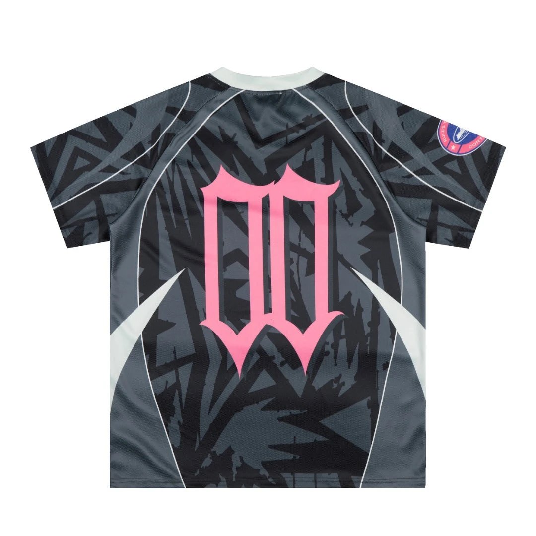 Design Abstract Oceanic V-Neck Jersey Blue - 5