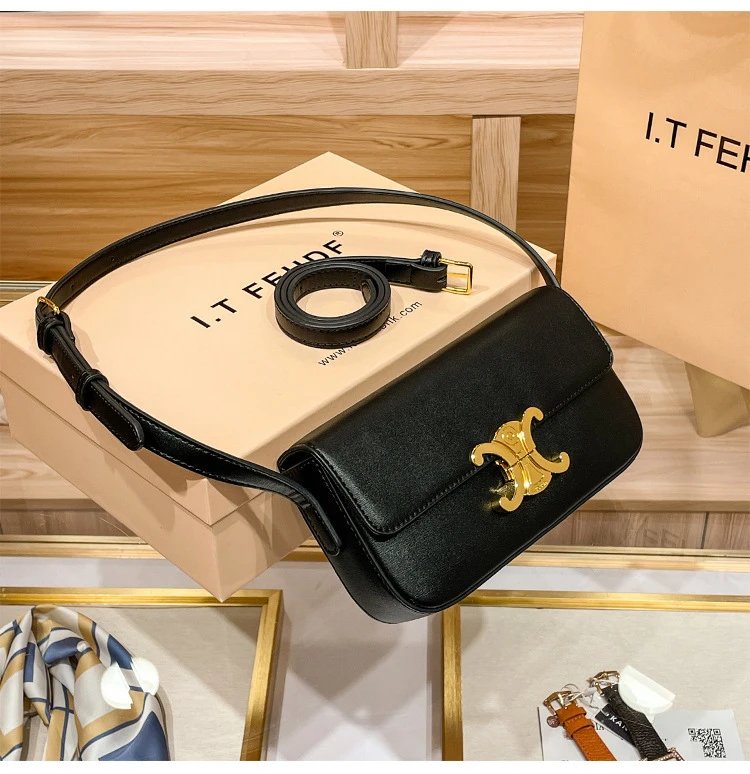 Design I.T Studio NK White Saddle Bag with Gold Hardware Crossbody Bags - 11