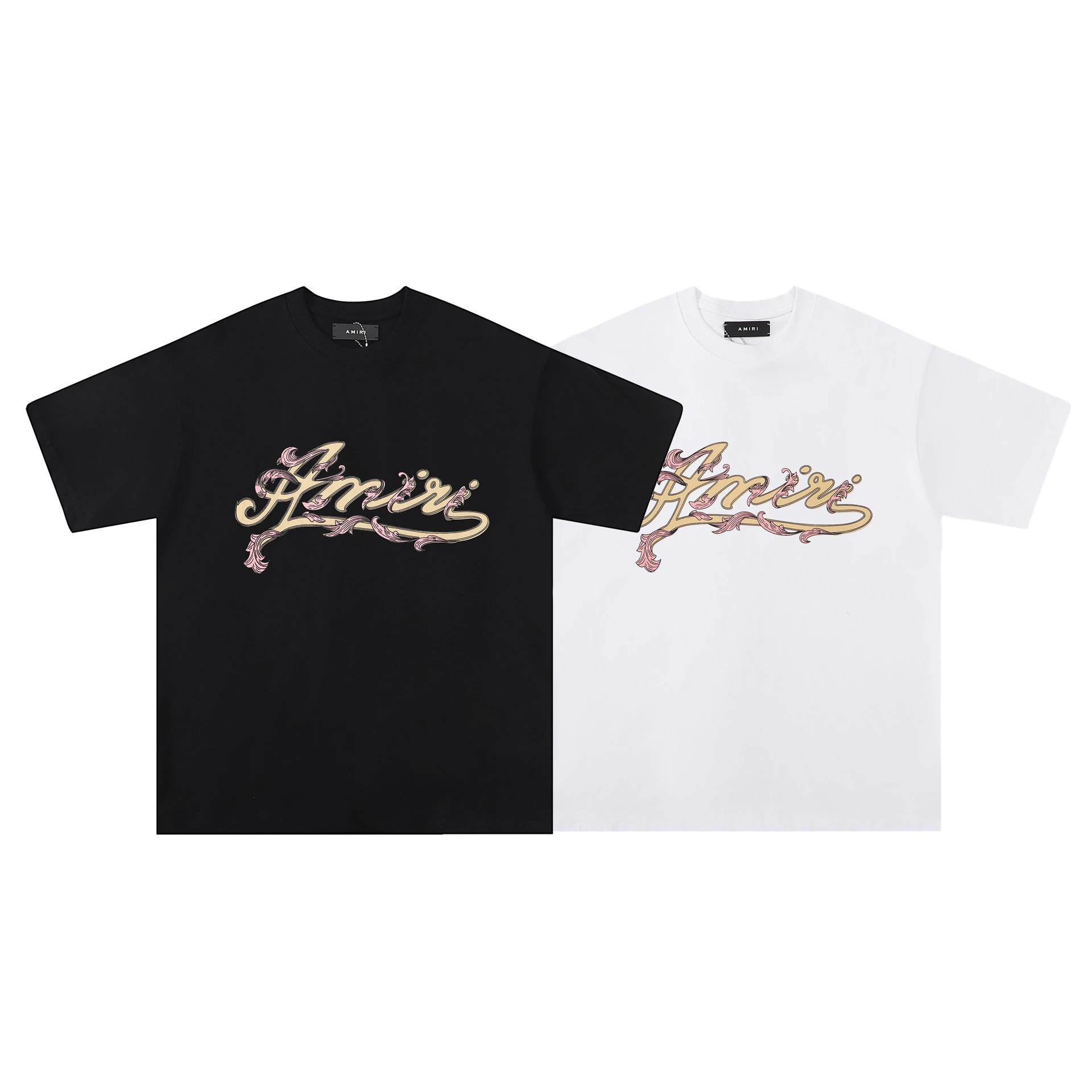 Amiri Ornate Script Logo White T-Shirt - 40