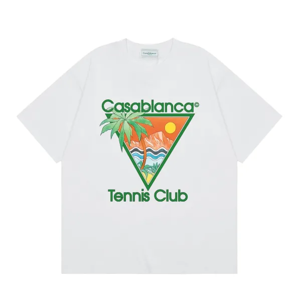 Casablanca Tennis Club Triangle Graphic White T-Shirt - 1