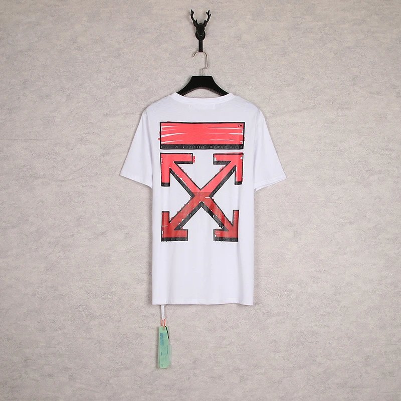 Off-White Industrial Arrow Red Print White T-Shirt - 17