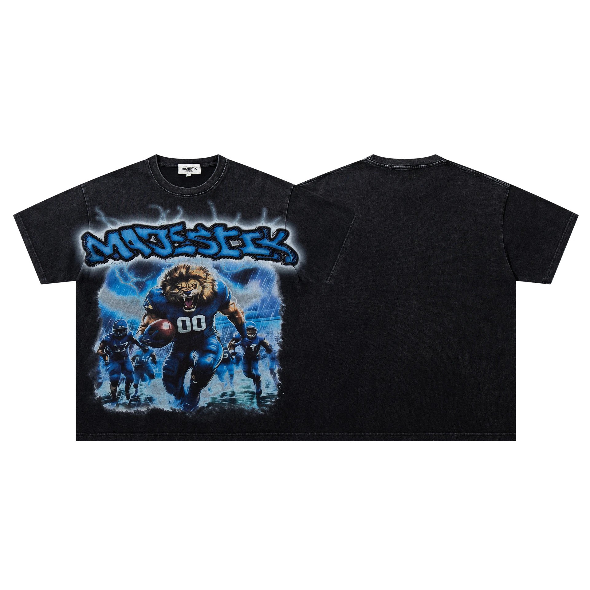 Design Majestik Racing Street Legends Oversized Graphic T-Shirt Black T-Shirts - 5