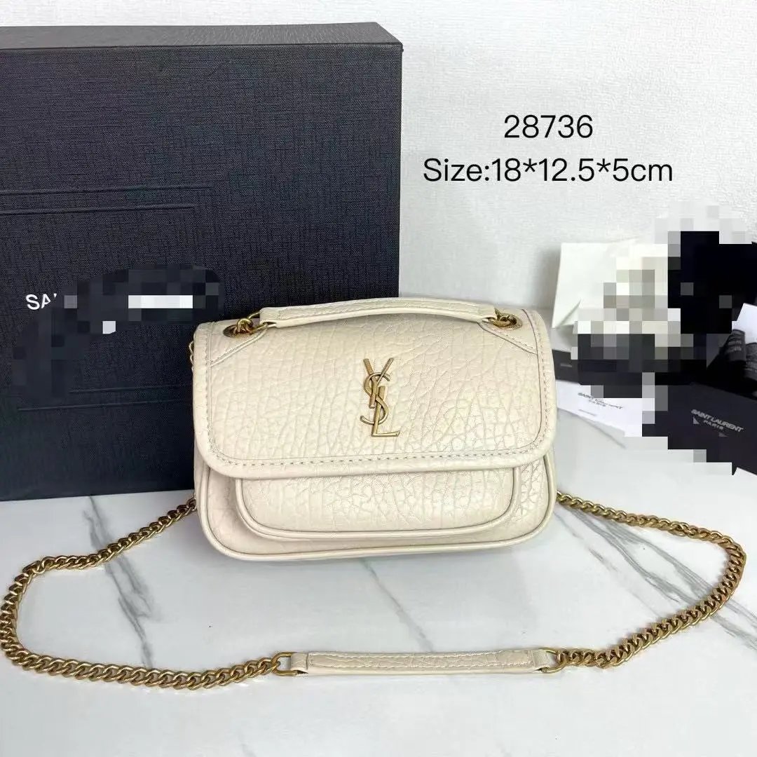 Saint Laurent Toy Loulou Chain Bag Olive Green Leather Shoulder Bag - 6