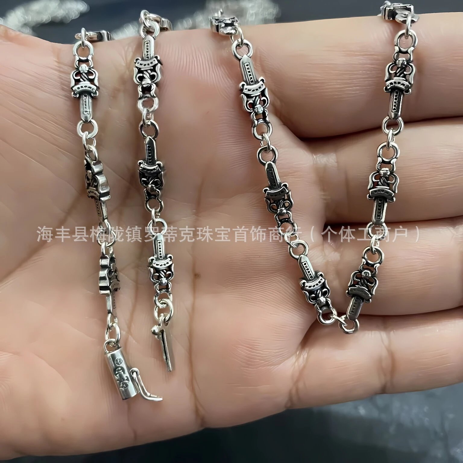 Design Silver Chain Link Necklace with Lobster Clasp Jewelry - 13