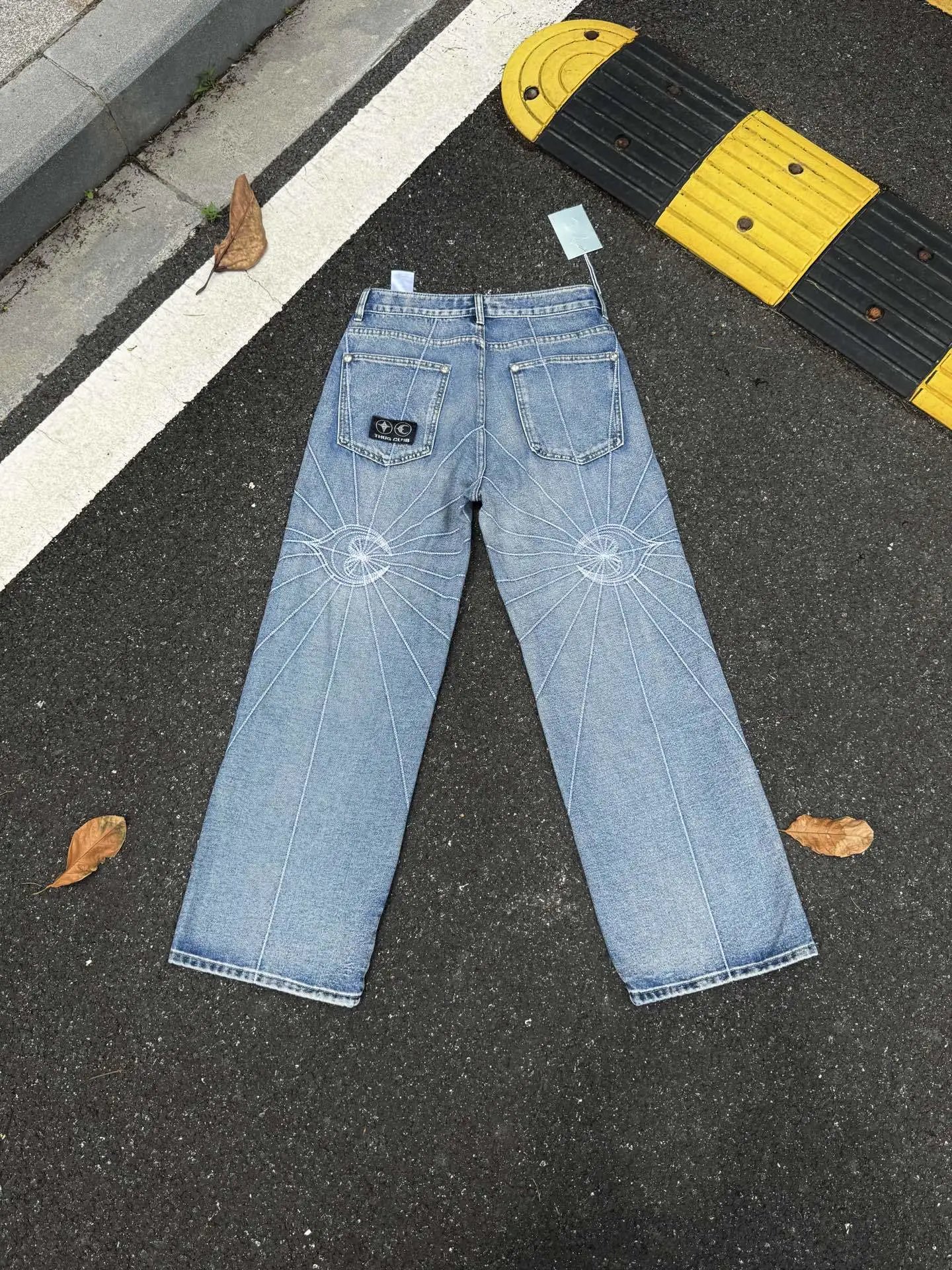 Denim Tears Starburst Embroidered Raw Hem Jeans - 17