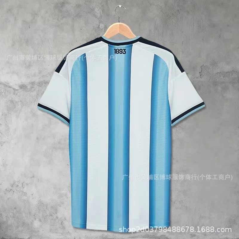 Design Argentina National Team Home Jersey J. Álvarez #9 Blue and White Stripes Football Jersey - 4