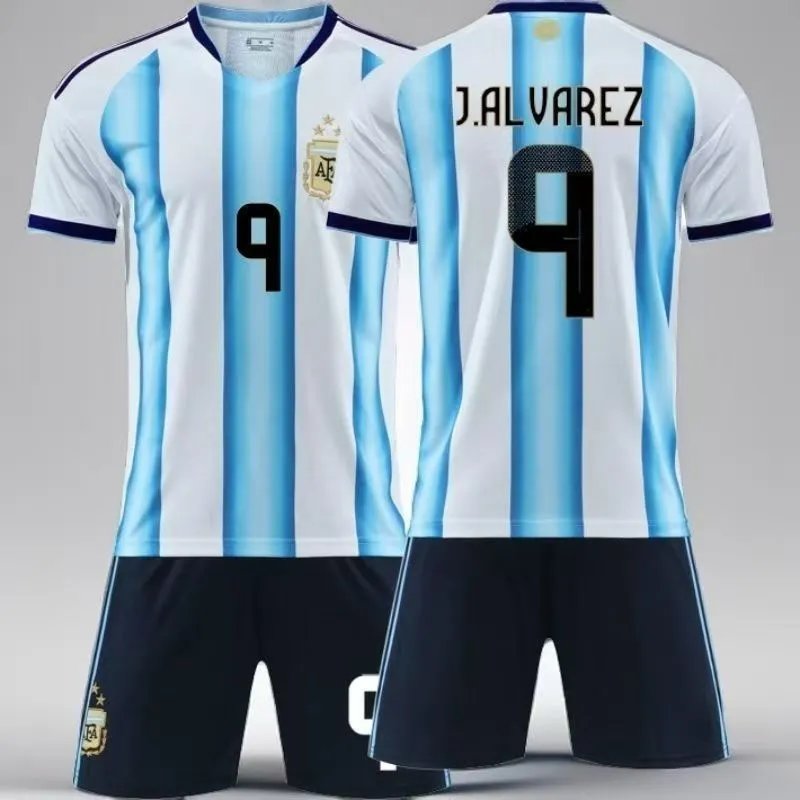 Design Argentina National Team Home Jersey White Light Blue Stripes Messi Edition Jersey - 6