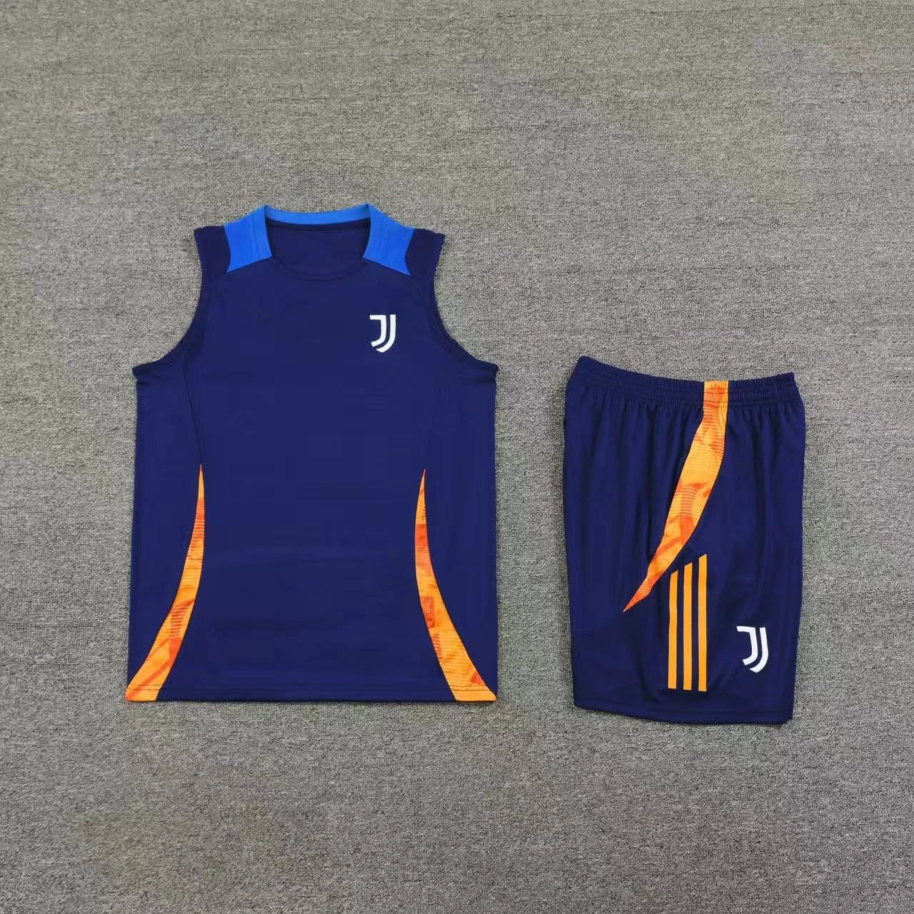 CBF Brazil Training Vest and Shorts Set Navy with Turquoise - 5