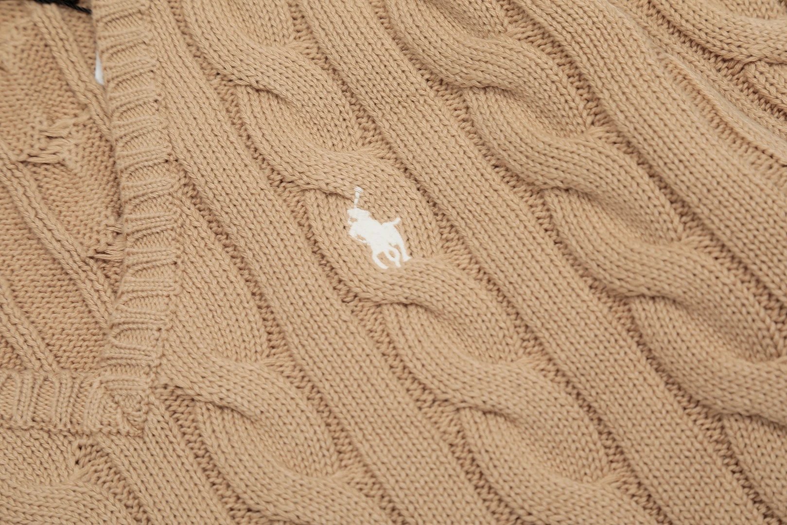 Polo Ralph Lauren Cable Knit V-Neck Sweater White - 6