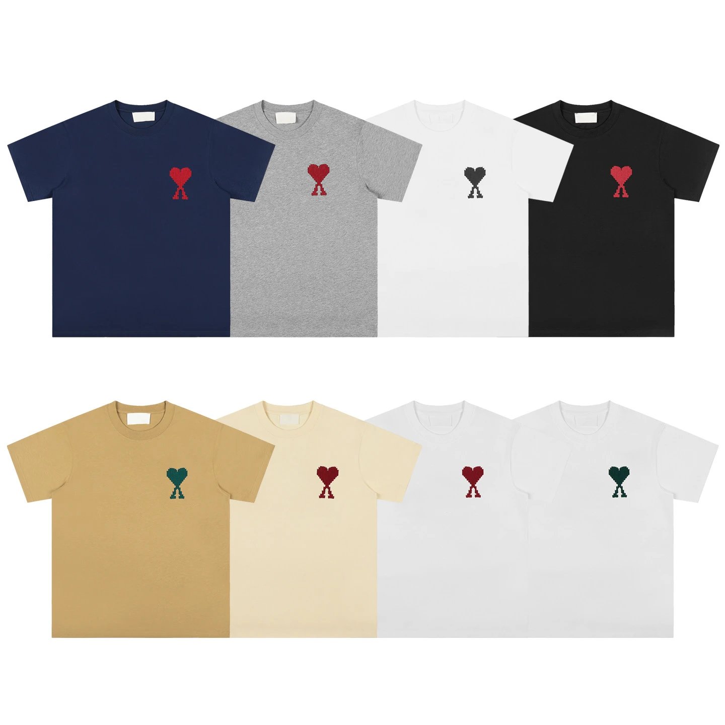 Design Raglan Sleeve T-Shirt with Embroidered Heart Knot Beige / Olive - 14
