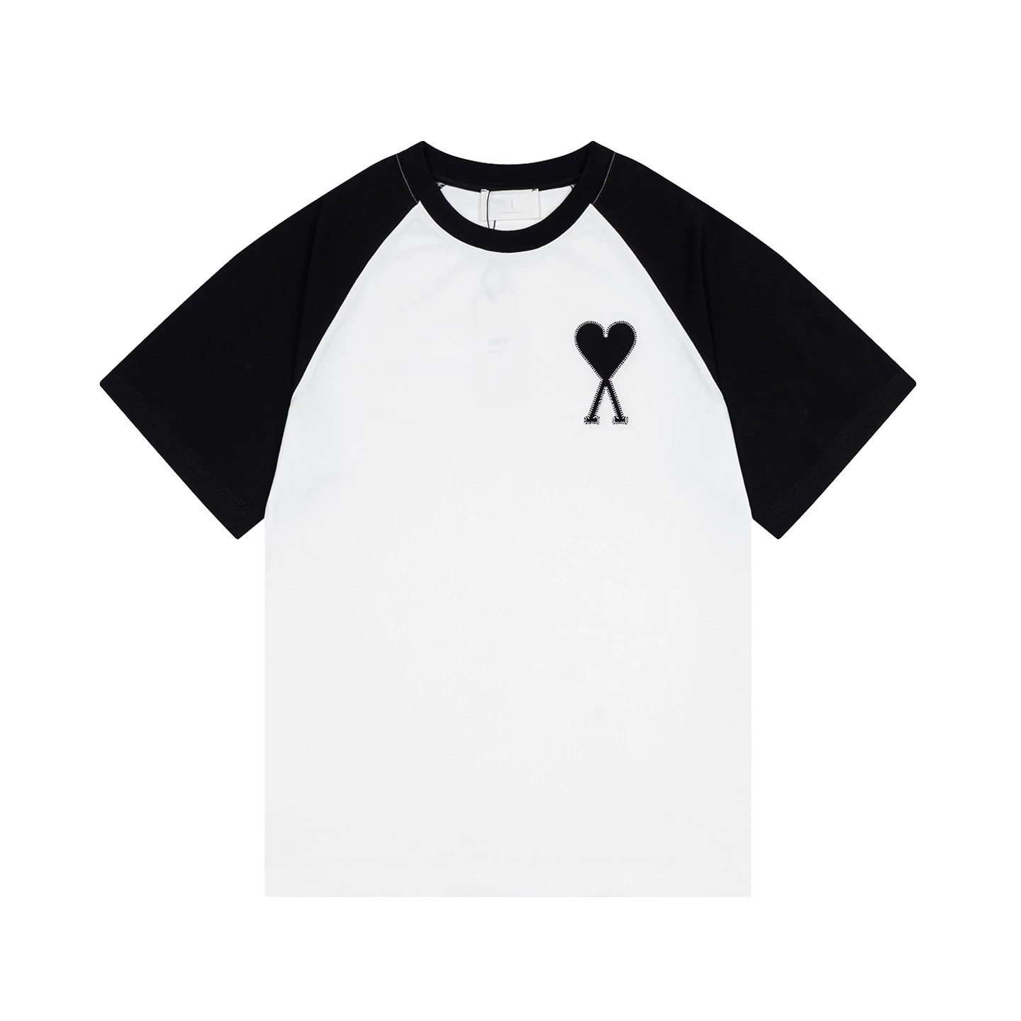 Design Raglan T-Shirt with Embroidered Heart Knot Beige / Black - 25
