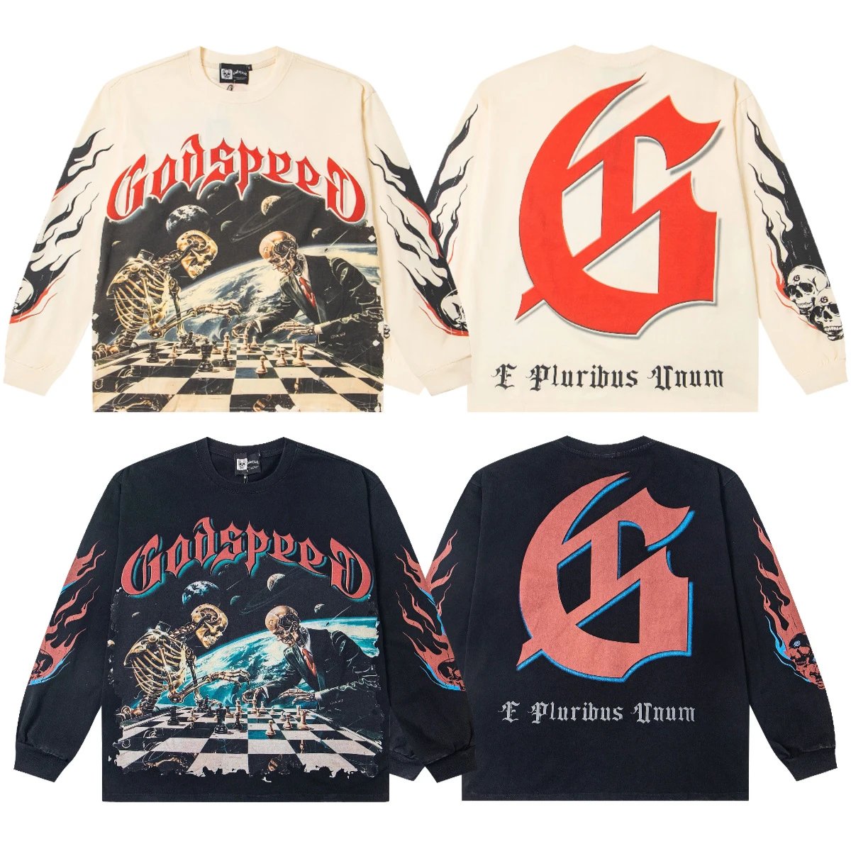 Godspeed Statue of Liberty Graphic Long-Sleeve T-Shirt Black - 19