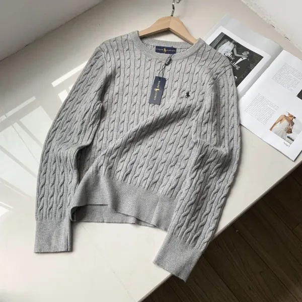 Polo Ralph Lauren Cable Knit Sweater Gray Sweater - 1