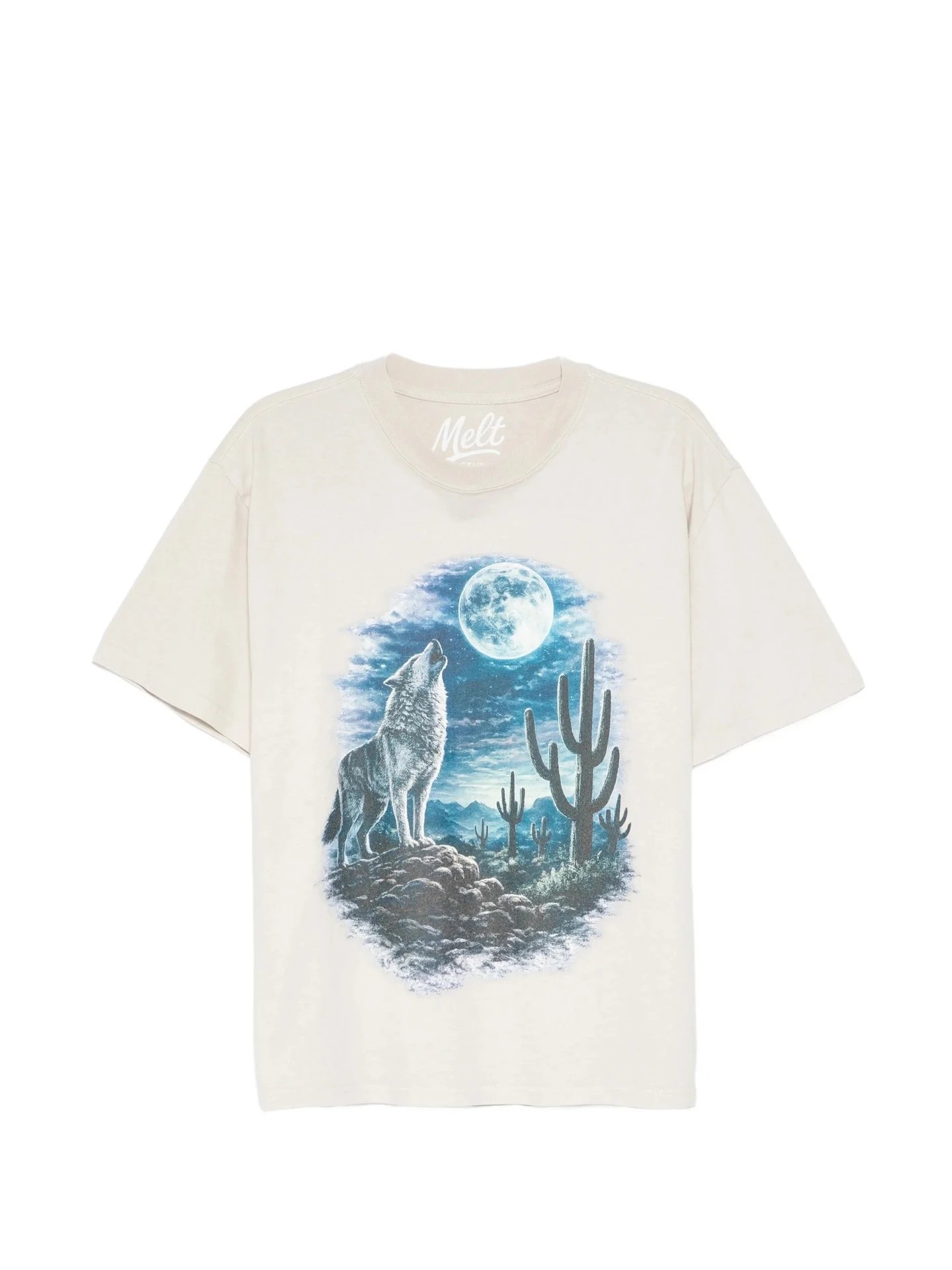 Design Melt Claw Flame Graphic T-Shirt Beige T-Shirts - 7