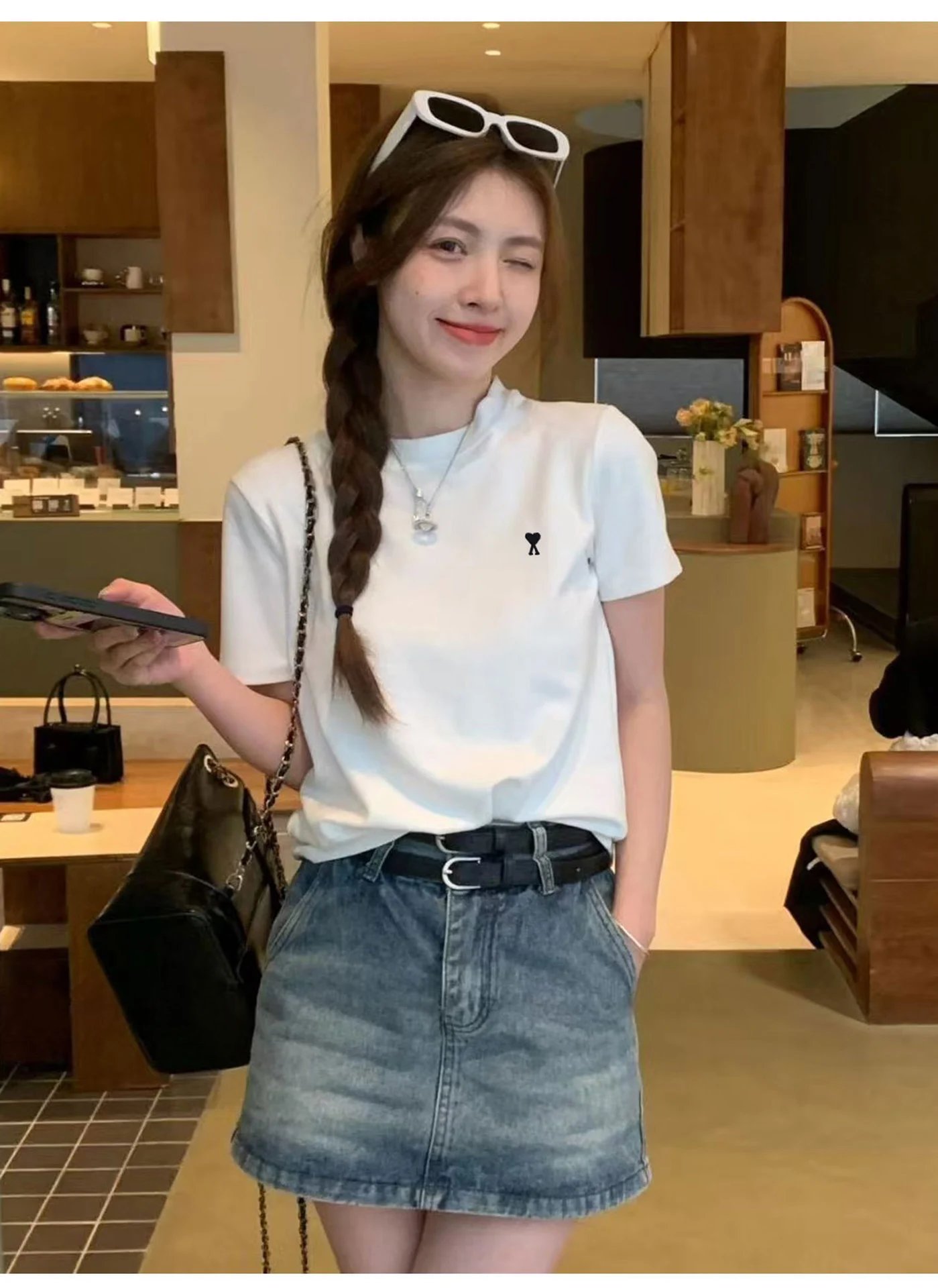 Comme des Garçons Play Heart Logo Brown T-Shirt - 20