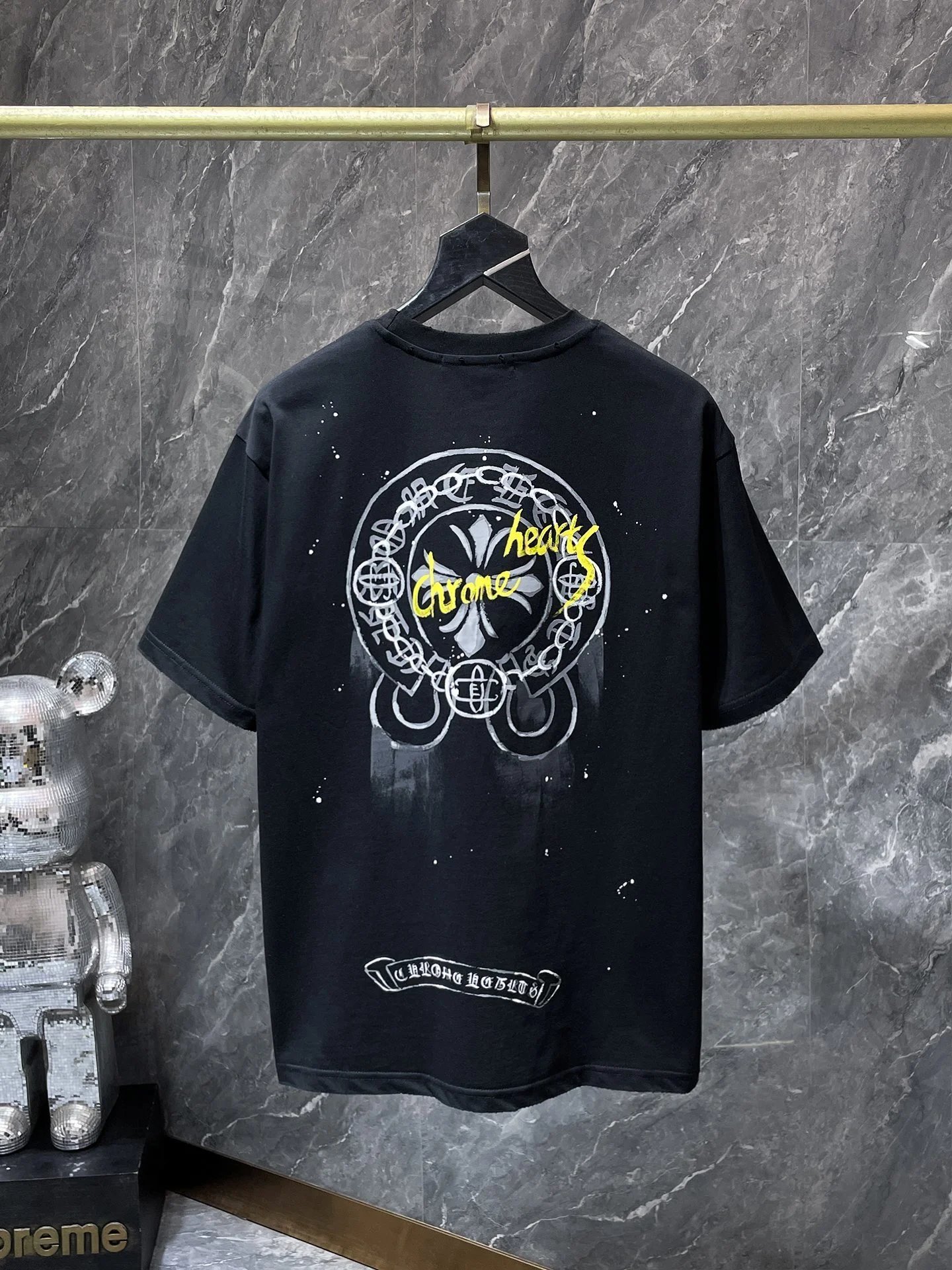 Chrome Hearts Cross Banner Pink Black T-Shirt - 20