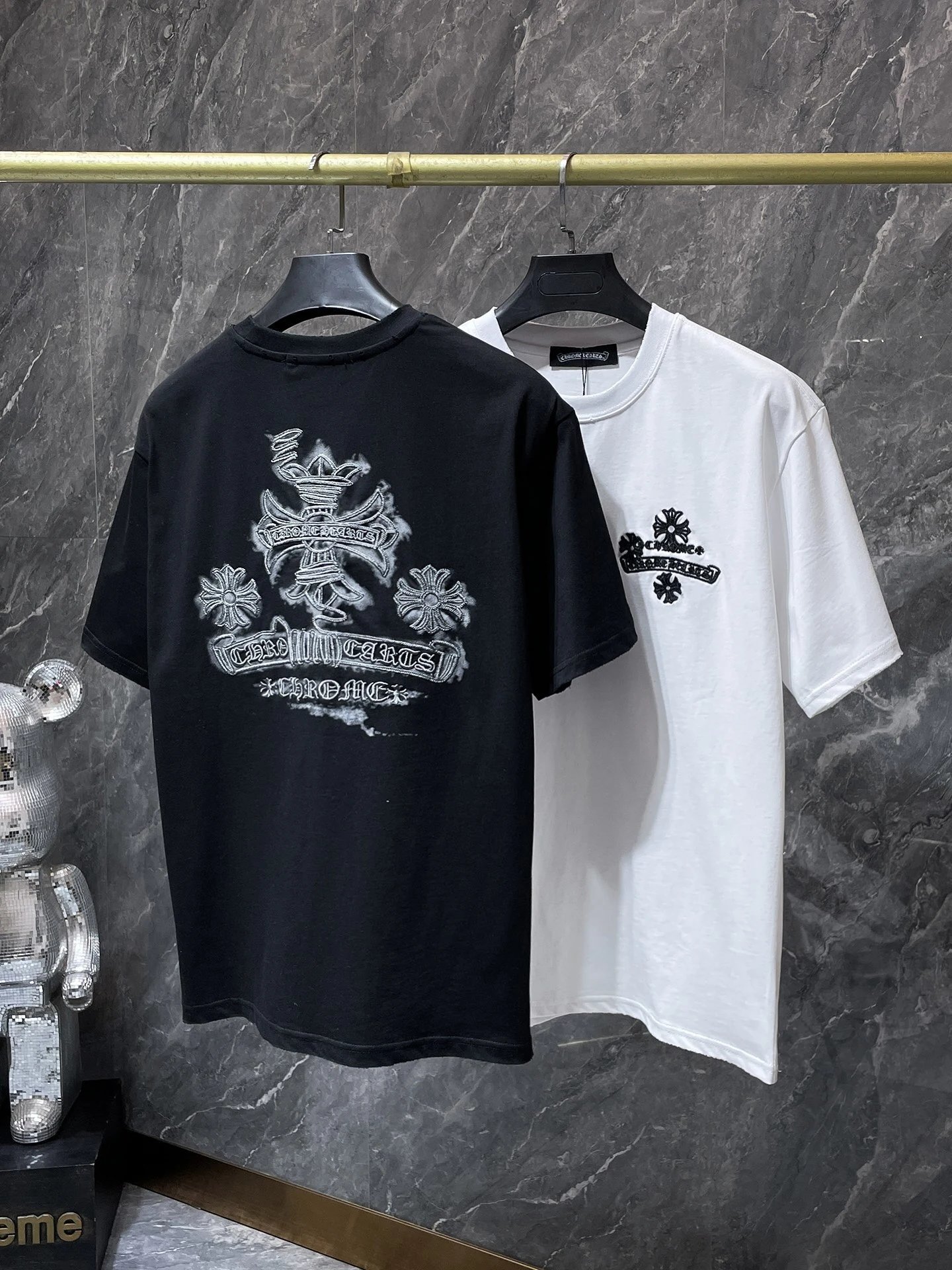 Chrome Hearts Cross Banner Pink Black T-Shirt - 22