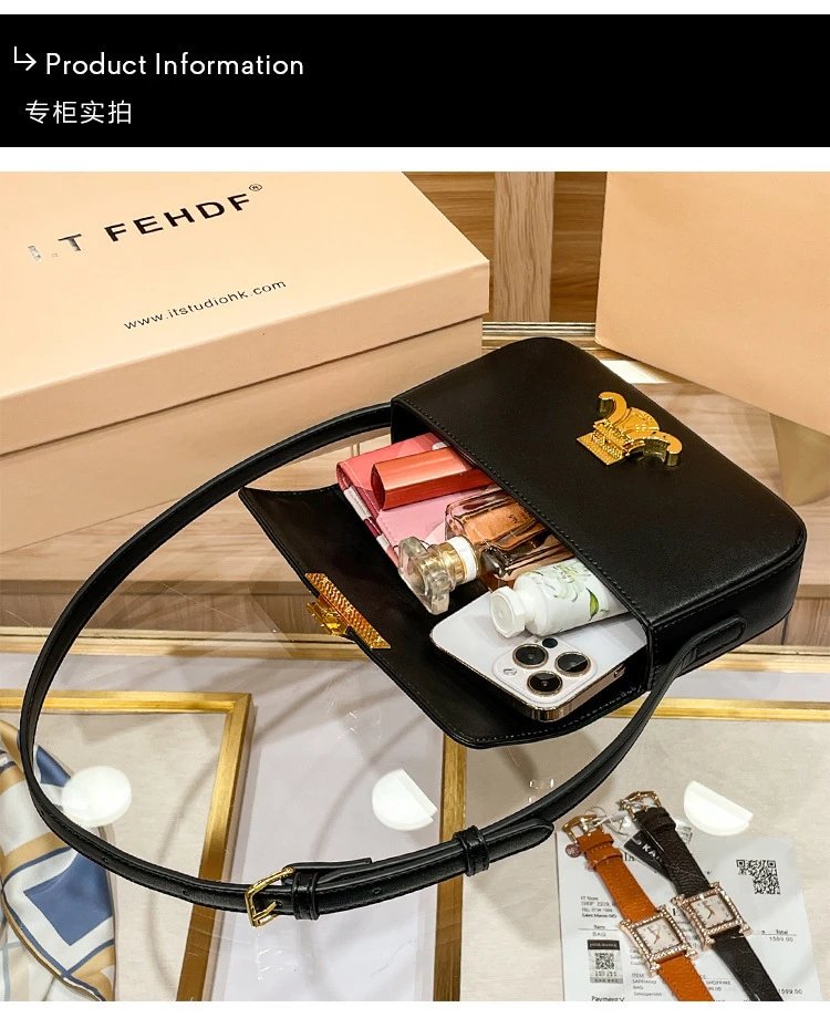 Design I.T Studio NK White Saddle Bag with Gold Hardware Crossbody Bags - 5